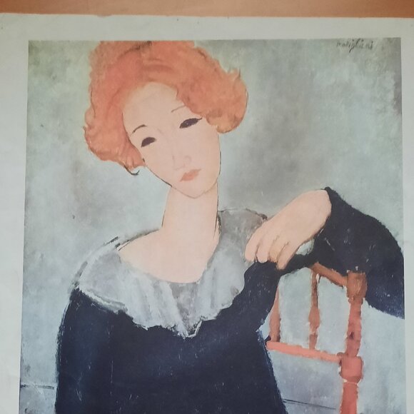 Art Print, "woman with Red Hair" by Amedeo Modigliani - Picture 2 of 3